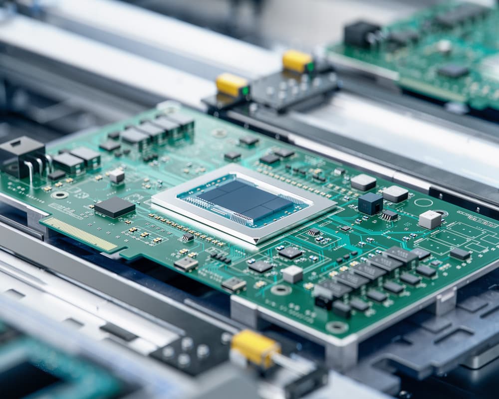 PCB on the assembly line